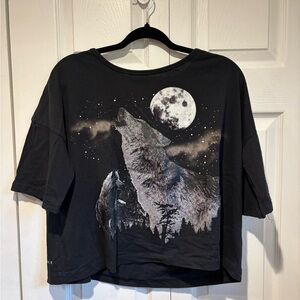 Canoe & Lake Wolf Moon Boxy Tee